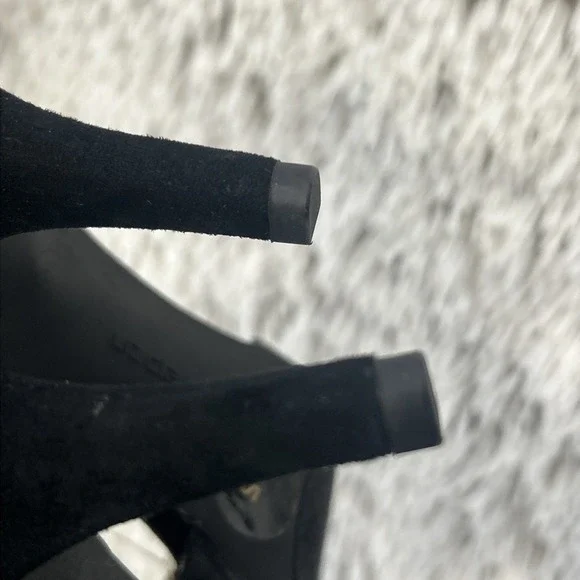 Liz Claiborne Buckle Strappy LC HARA Heel Shoe 5.5 Black Pointed Toe Minimalist - Picture 10 of 10